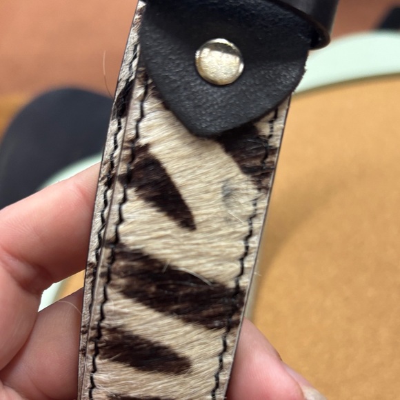 Zebra Print Leather Belt - Picture 2 of 2
